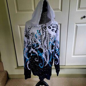 Unisex 3D-Printed Graphic Space Pullover Hoodie With An Octopus Tentacles Design